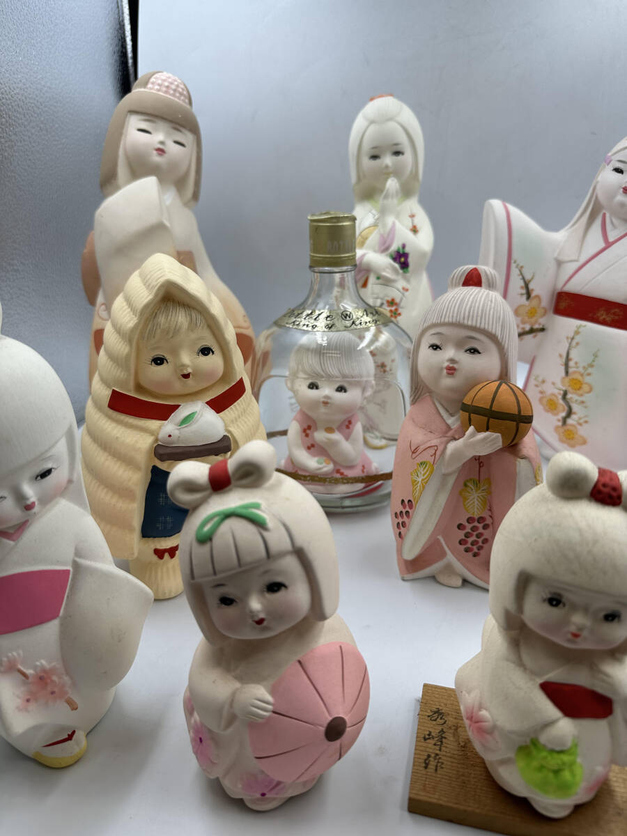 博多人形 陶器製 置物 伝統工芸品 博多人形 まとめ11体 日本文化 芸術 陶器 焼物 インテリア レトロ 置物