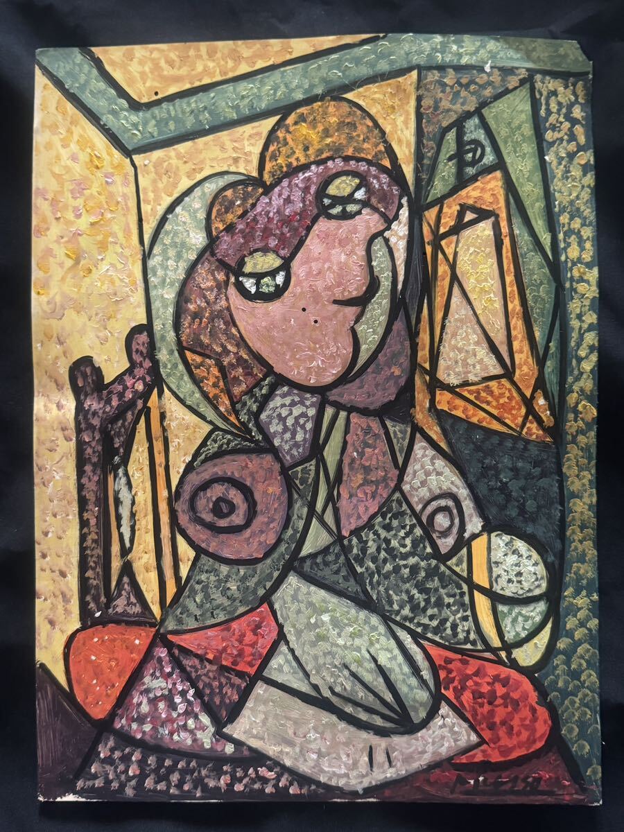 貴重肉筆！パブロ ピカソ Picasso「婦人の肖像画」1917年 ミックス