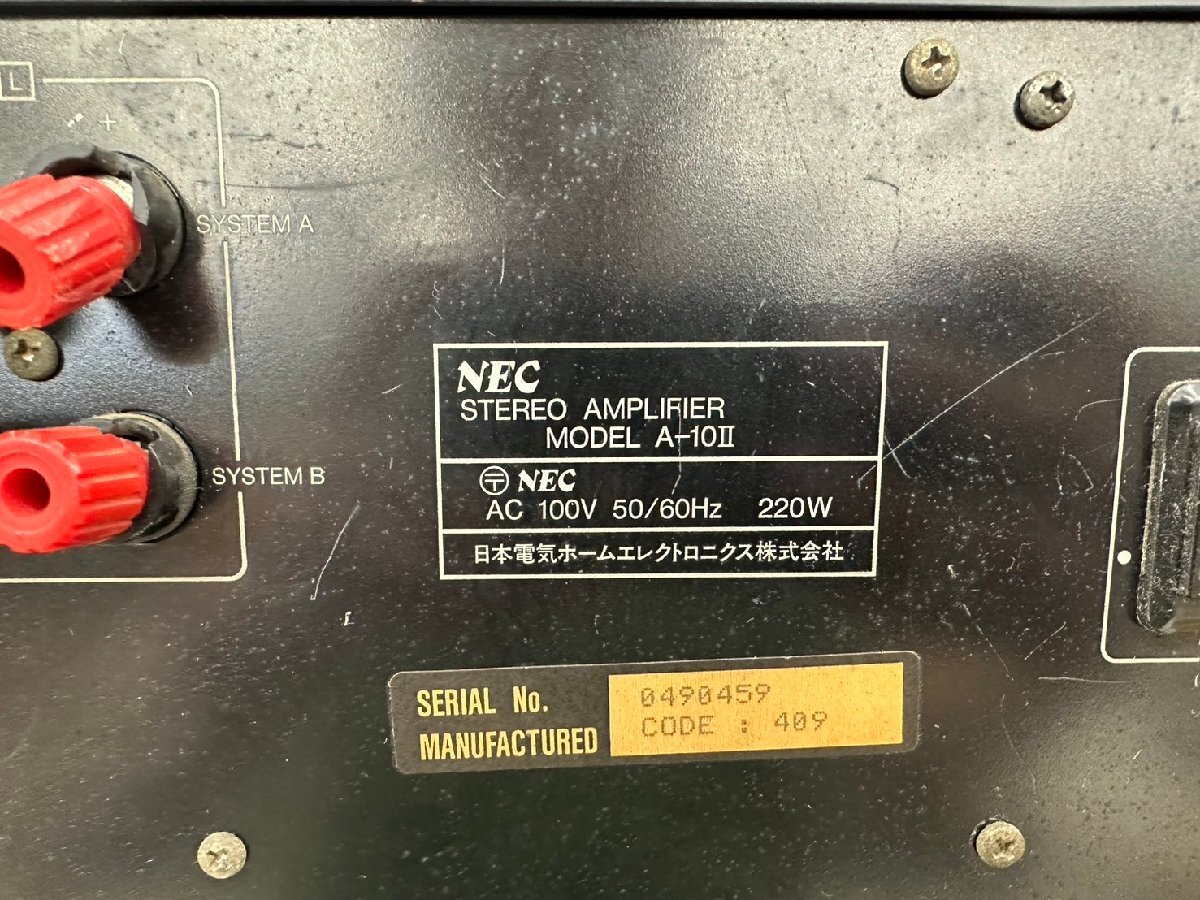 □t2893 ジャンク☆NEC A-10 ii プリメインアンプ(NEC)｜売買された