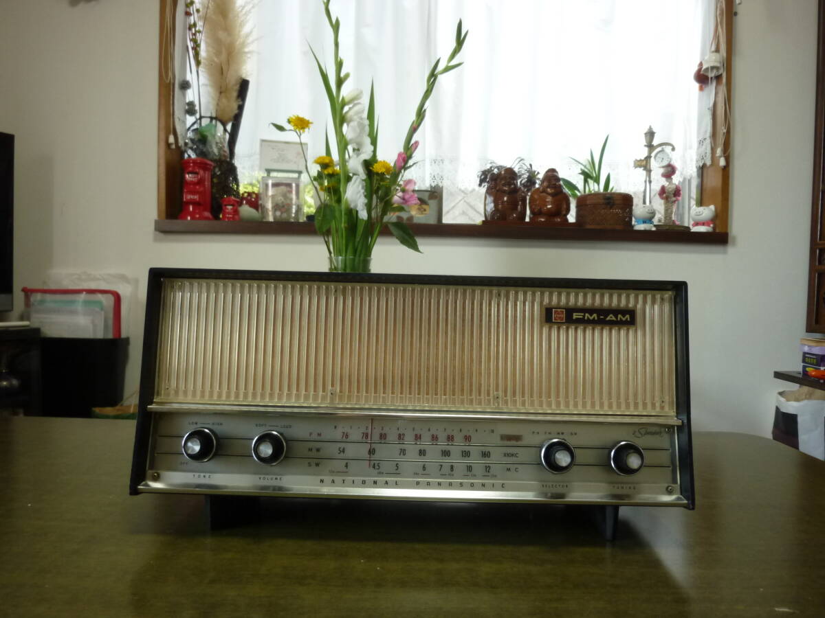 FM付ナショナル 美品REー８３０ 真空管ラジオ３バンド 修理済み。_1