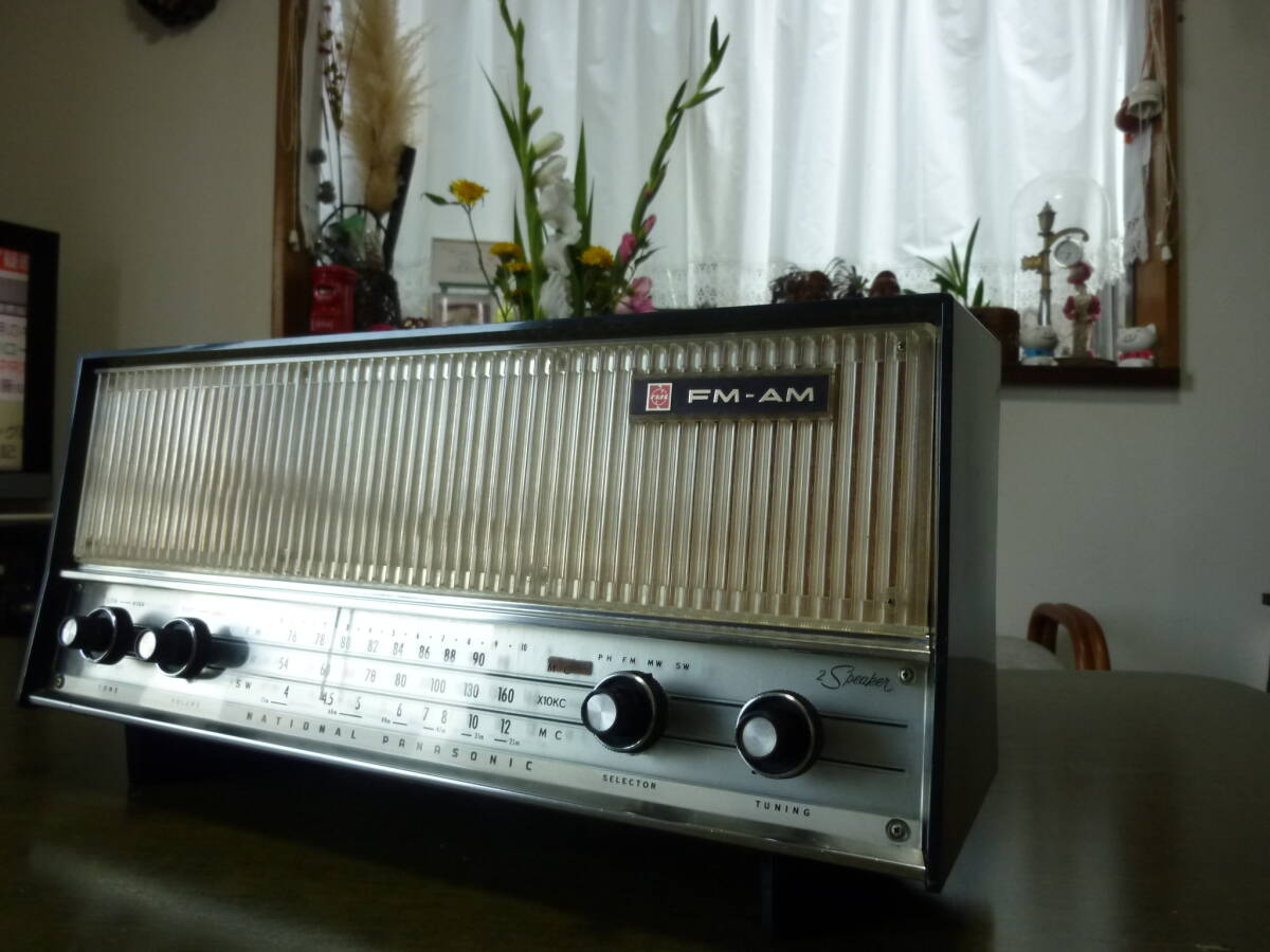 FM付ナショナル 美品REー８３０ 真空管ラジオ３バンド 修理済み。_8