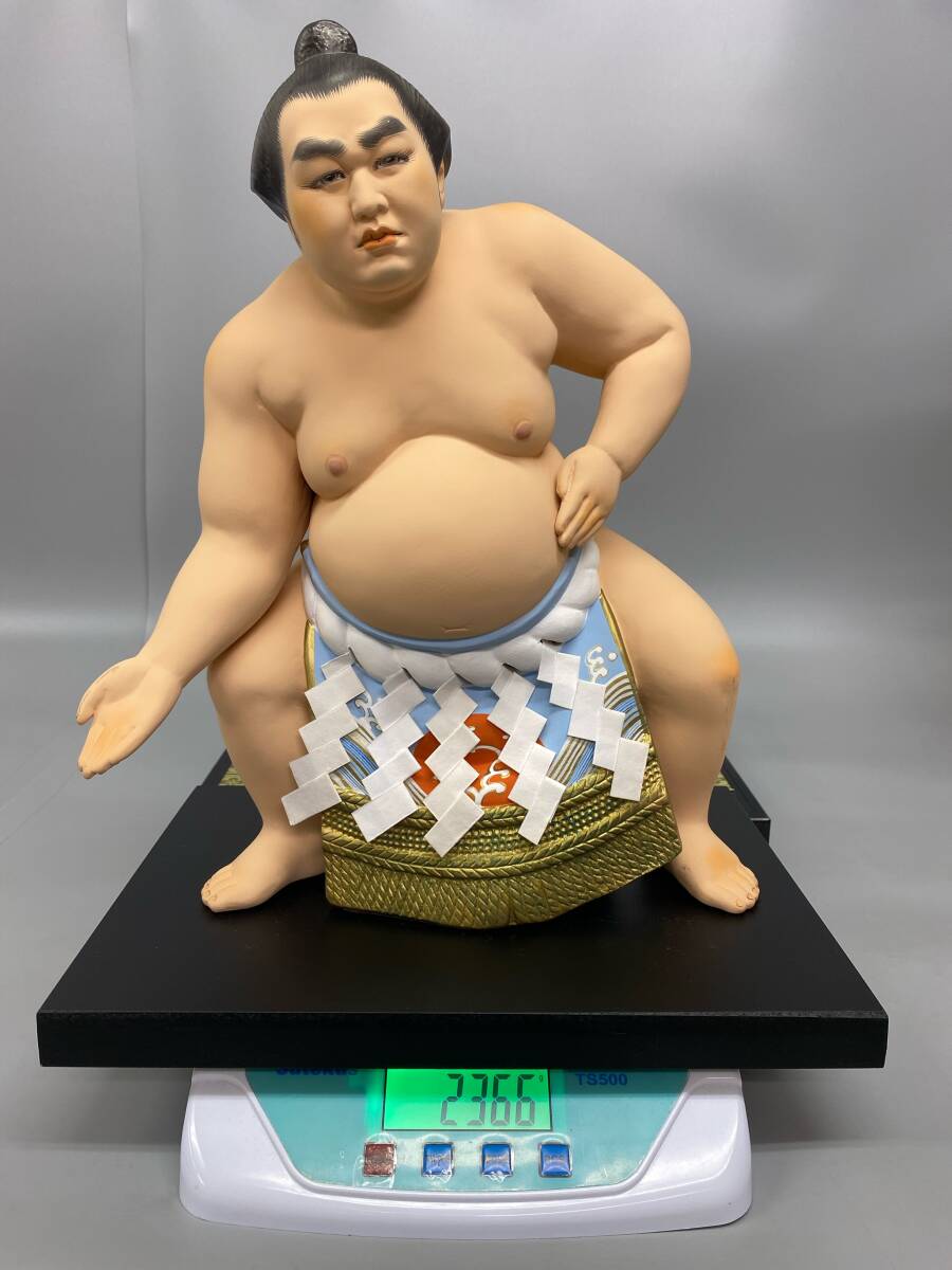 土俵入り 銘あり 佐藤明 人形高さ37㎝ ボックス高さ45.5㎝ 中古保管品