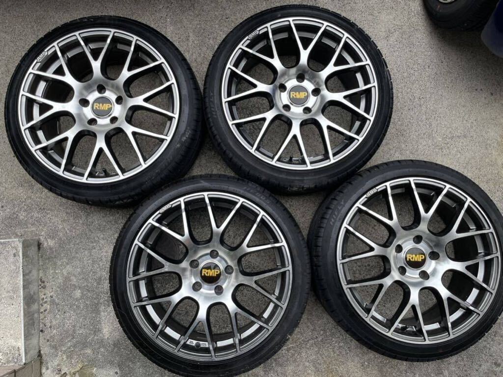 RMP 028F 18インチ 5穴 PCD114.3 8J+42 215/40R18 4本 軽量 メッシュ