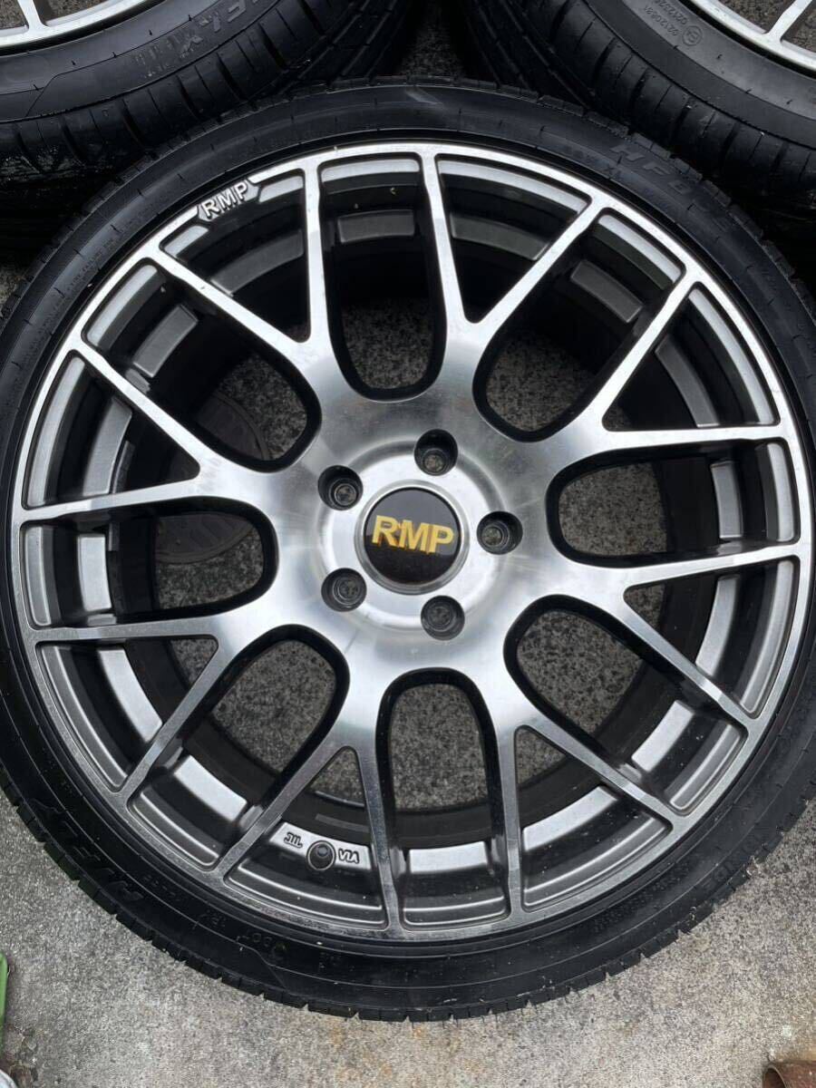 RMP 028F 18インチ 5穴 PCD114.3 8J+42 215/40R18 4本 軽量 メッシュ 