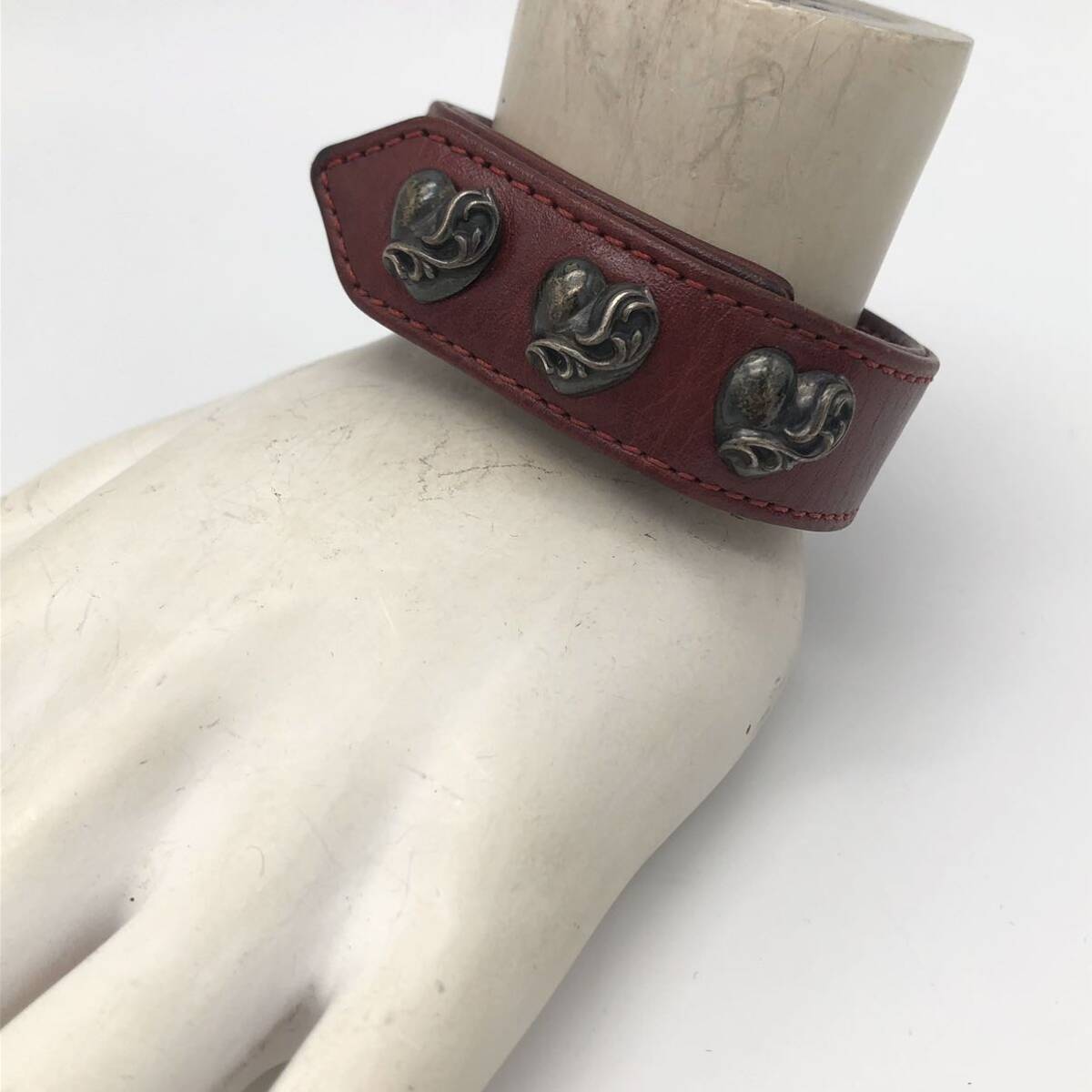 CHROME HEARTS クロムハーツ ブレスレット 3ボタン 2スナップレザー