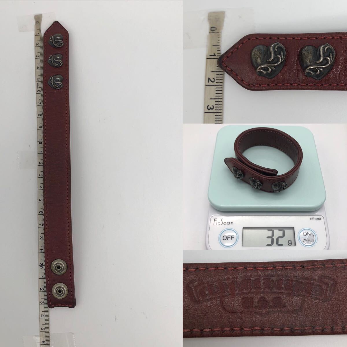 CHROME HEARTS クロムハーツ ブレスレット 3ボタン 2スナップレザー