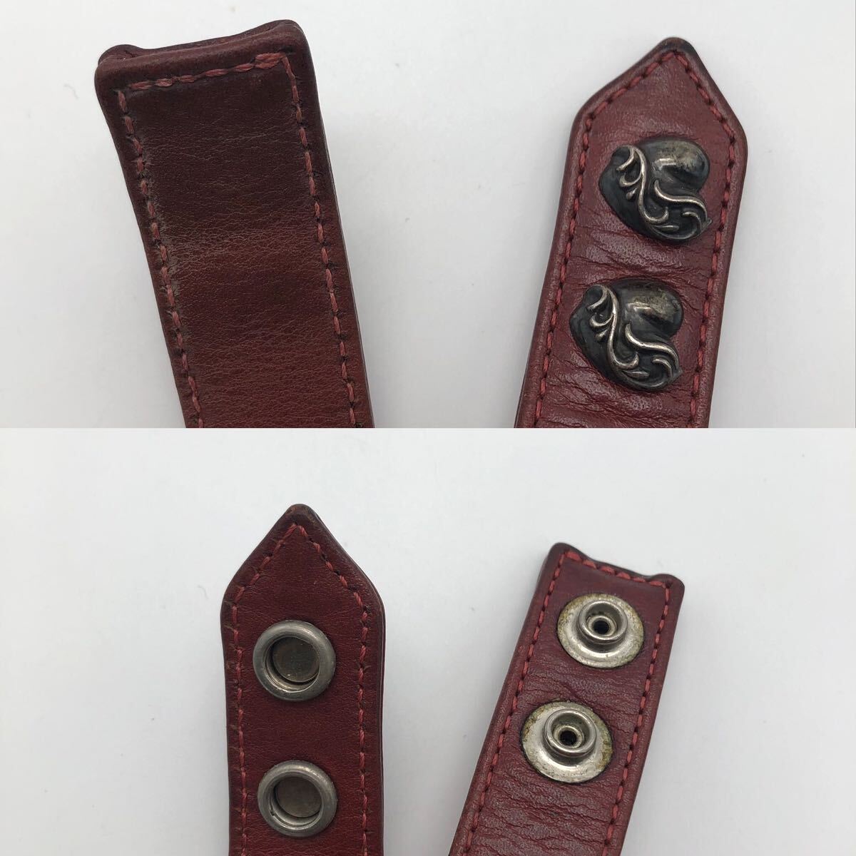 CHROME HEARTS クロムハーツ ブレスレット 3ボタン 2スナップレザー