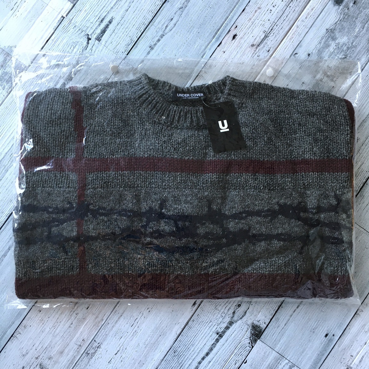 初期アンダーカバー/極上品】'96年製 UNDERCOVER 有刺鉄線ニット GRAY