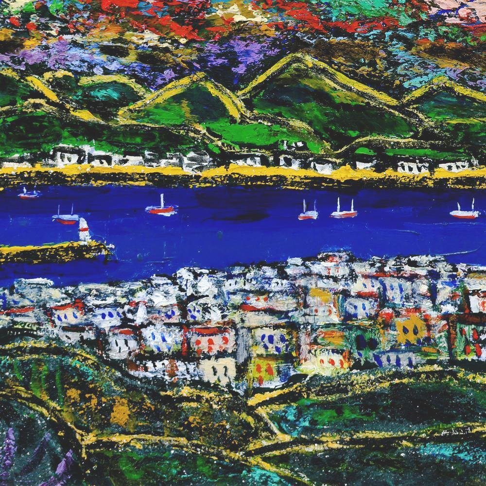 真作】【WISH】吉田正夫「桜島」油彩 10号 〇個展・グループ展 北海道