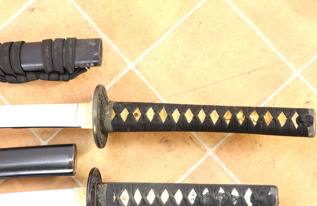 ☆模造刀 3本 まとめ 刀 日本刀 太刀 脇ざし 脇差し 鞘付き 美術刀