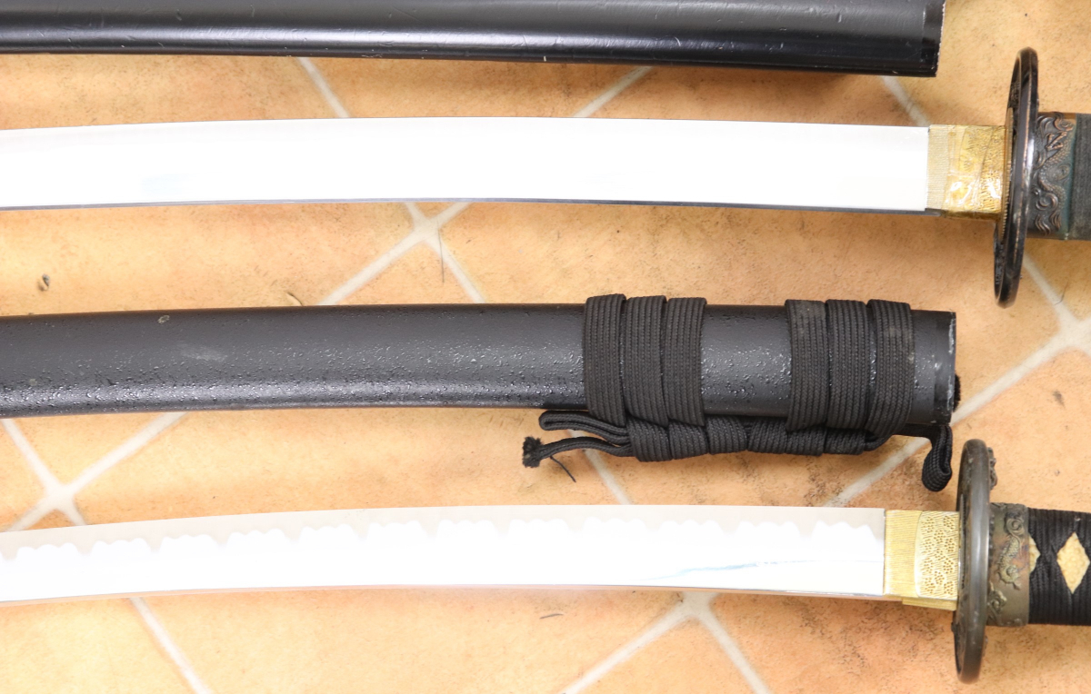 ☆模造刀 3本 まとめ 刀 日本刀 太刀 脇ざし 脇差し 鞘付き 美術刀