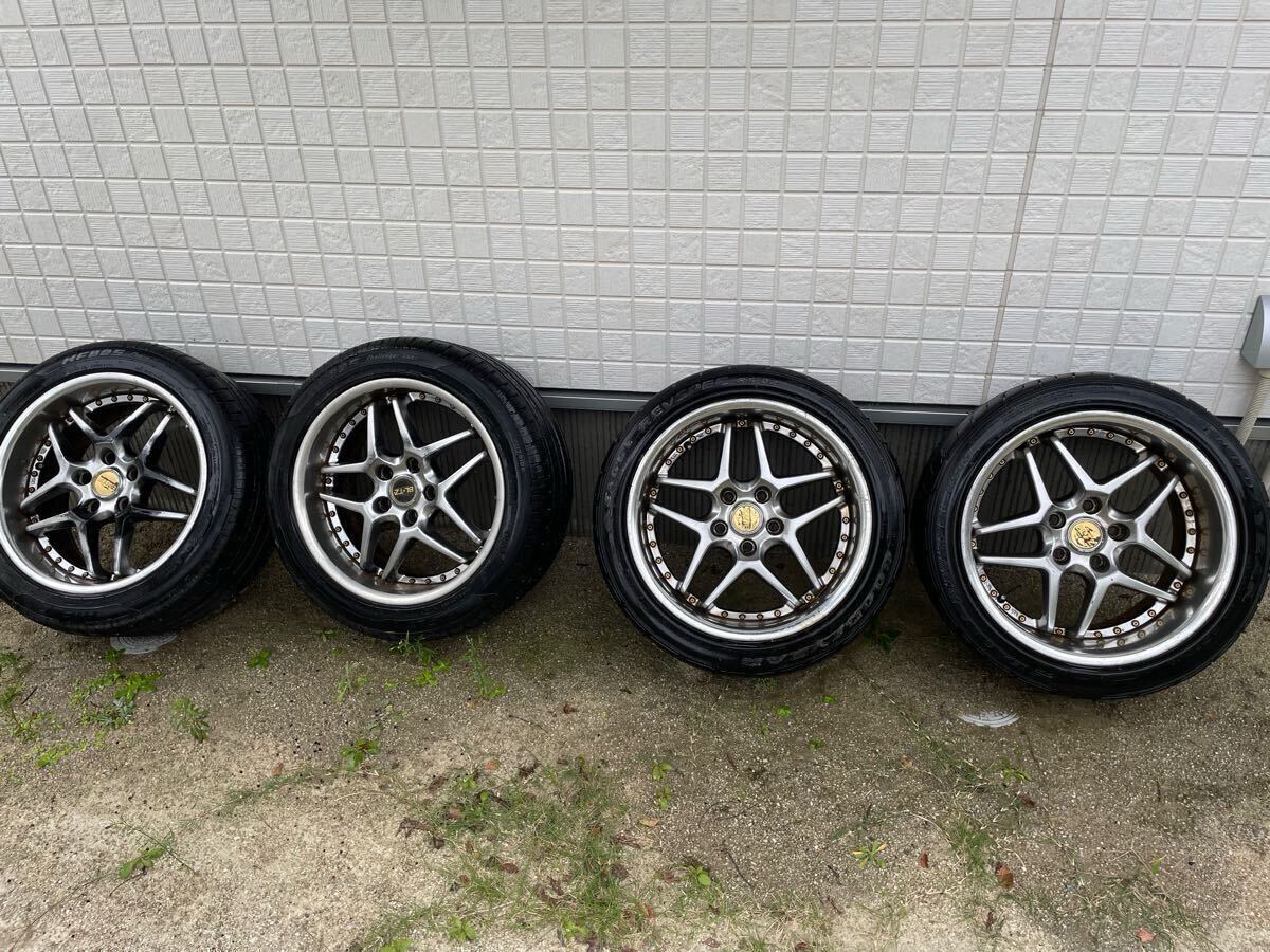 BLITZ RACING WHEEL ブリッツ17インチホイールタイヤセット 超希少 絶版 BLITZ ブリッツ 17インチ 5H 8.5j 9.5j PCD114.3 4本