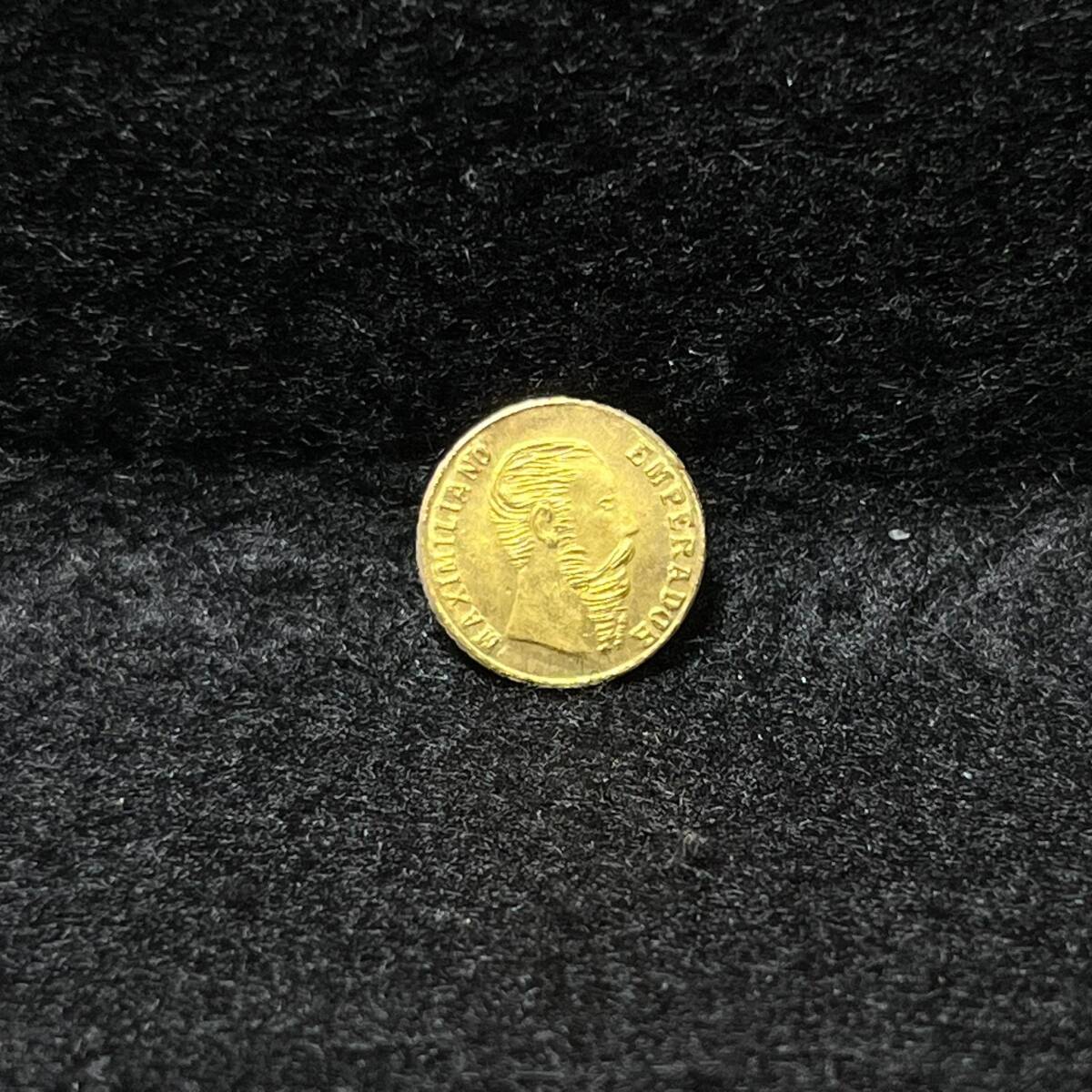 1円~【コレクター放出品】1865年 メキシコ 1ペソ 金貨 量目約0.38g 