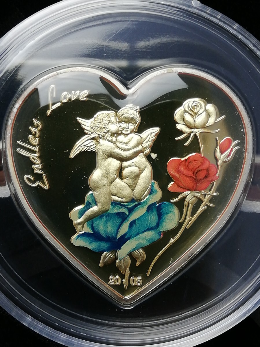 北マリアナ諸島 5ドル銀貨 ハートシェイプコイン カラー銀貨 プルーフ