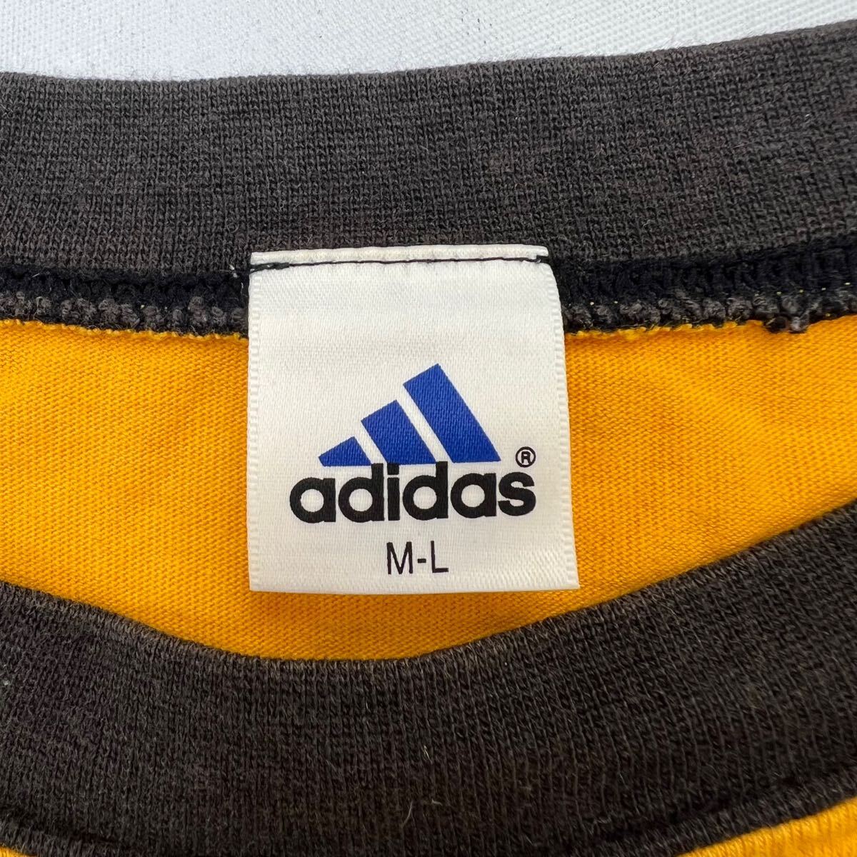 adidas ☆ オールド アディダス オレンジ トレフォイル ロゴ Tシャツ 
