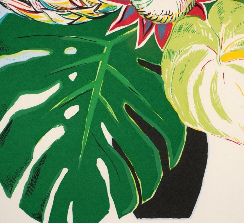 杉浦正美『花』◇リトグラフ◇直筆サイン有◇実力作家！二科展特選！師