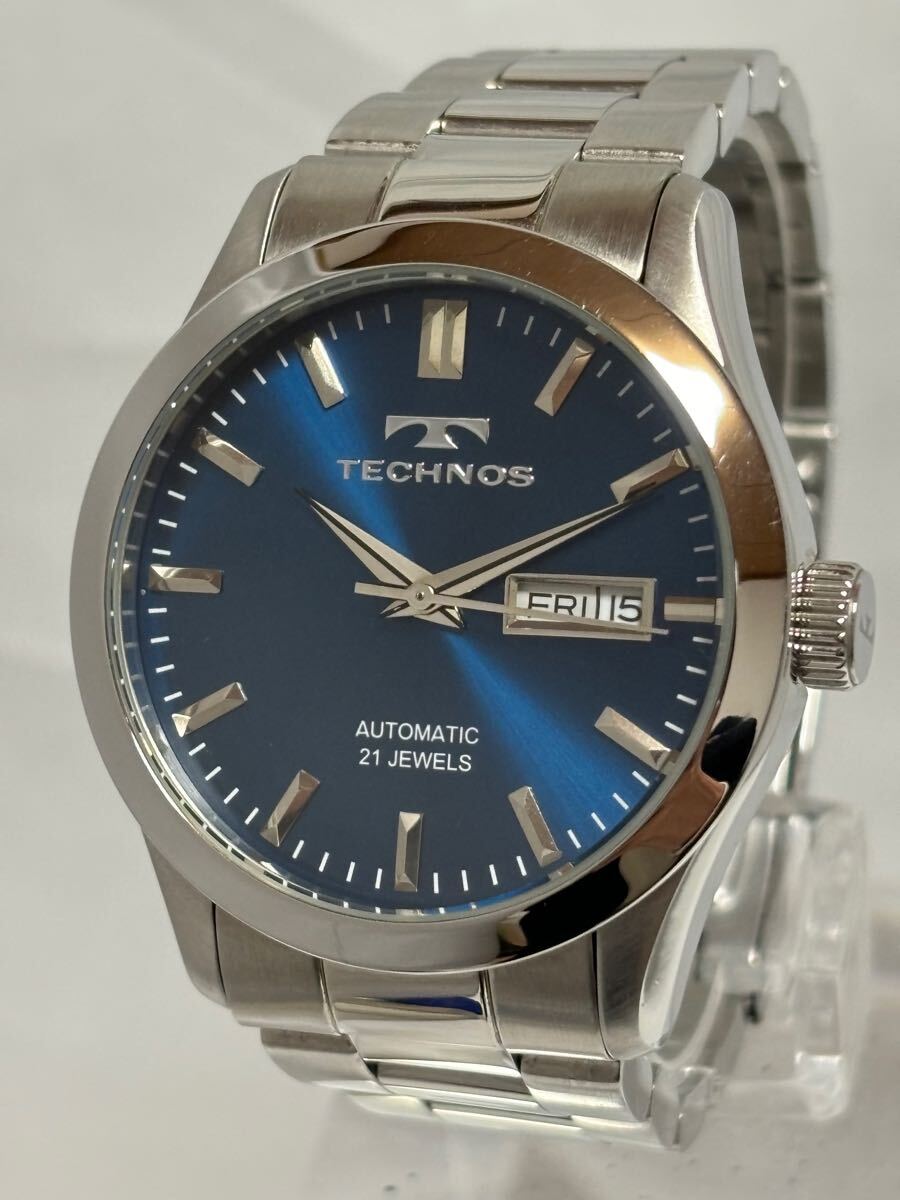 TECHNOS スケルトン 自動巻き 腕時計 113-41】1円〜【稼働品】TECHNOS テクノス T1076 スケルトン 自動巻き