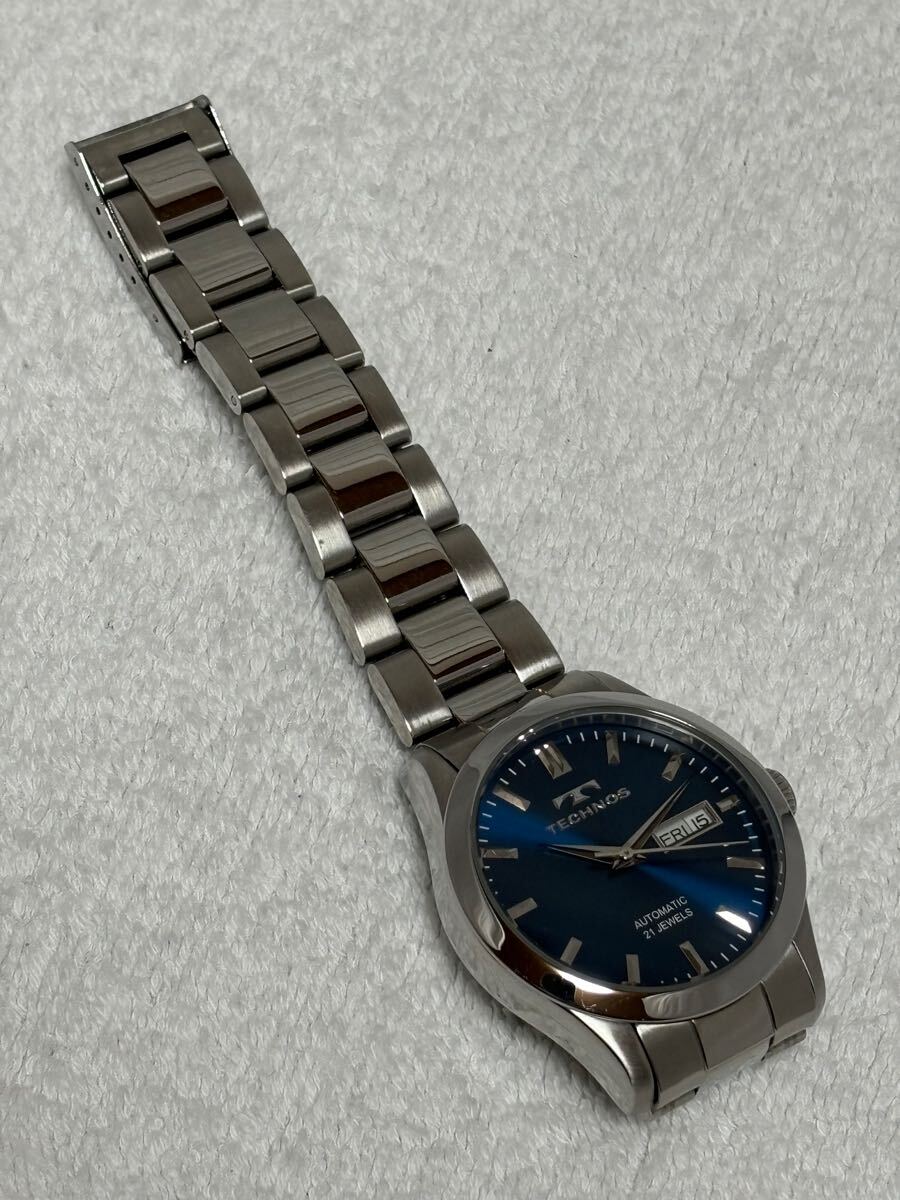 113-41】1円〜【稼働品】TECHNOS テクノス T1076 スケルトン 自動巻き