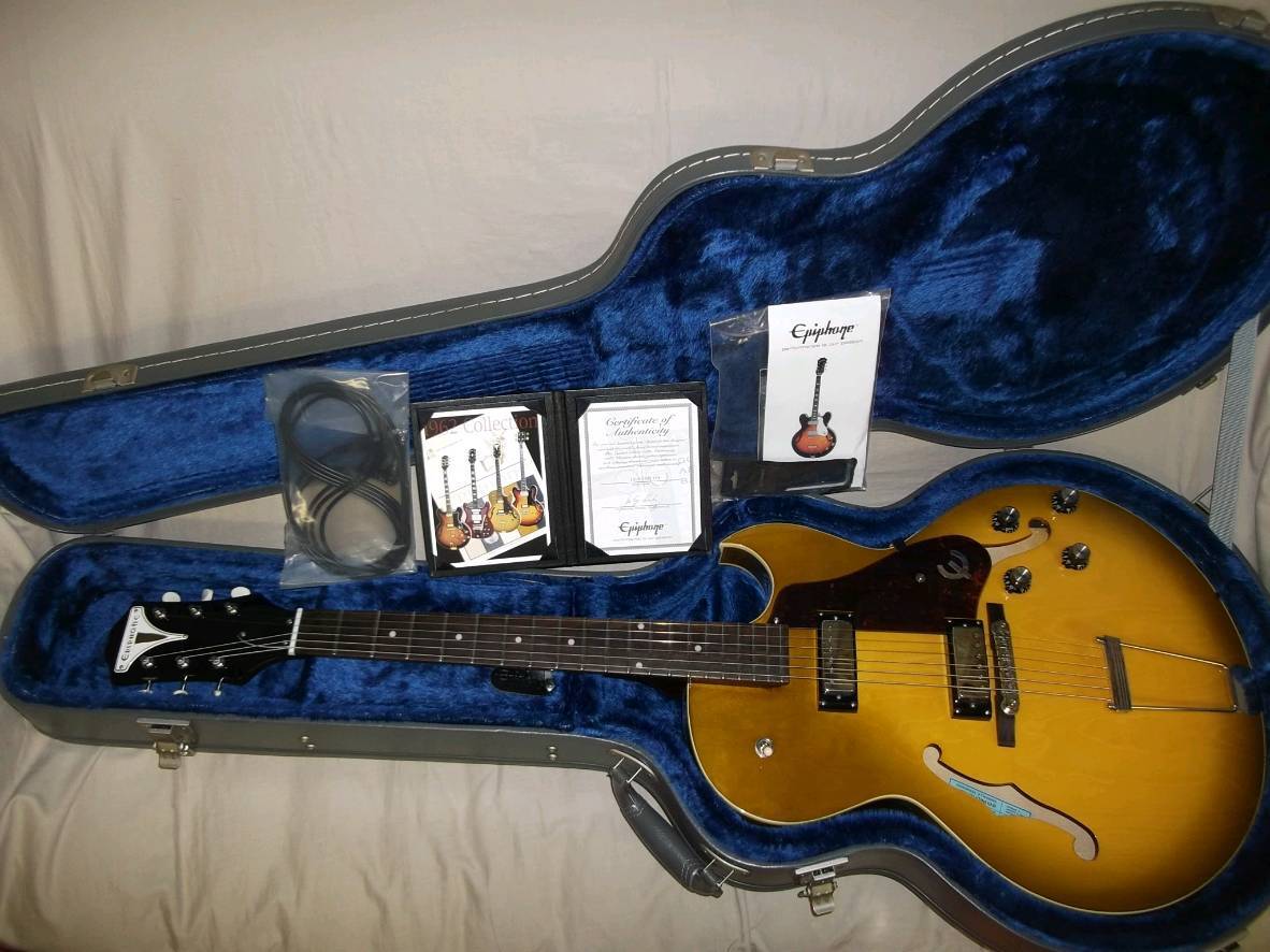 Epiphone E452TD Sorrento 1962 Collection Royal Olive エピフォン ソレント 限定モデル ブルーラベル グレーハードケース_1