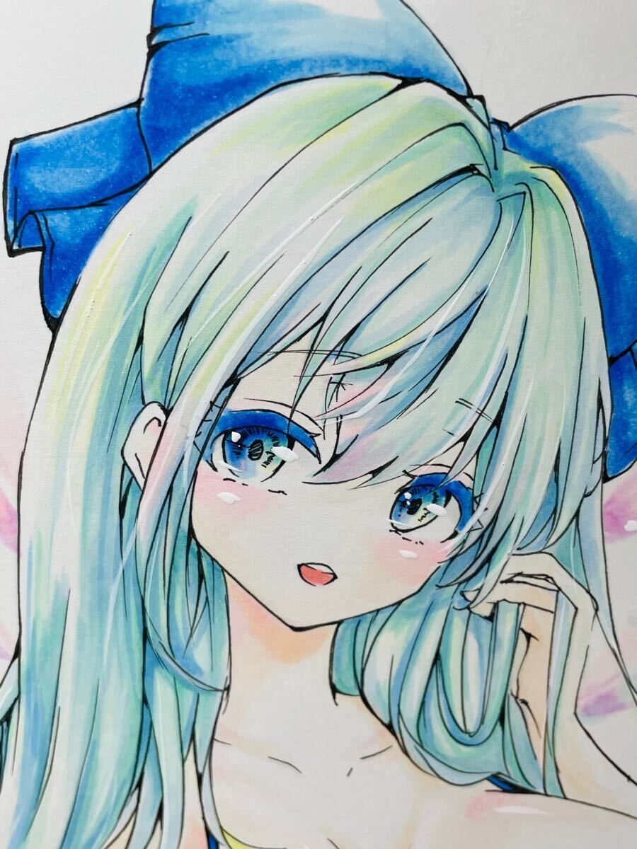 同人手描き◇イラスト◇A4特選上質紙◇ 東方Project 大人 チルノ 妖精