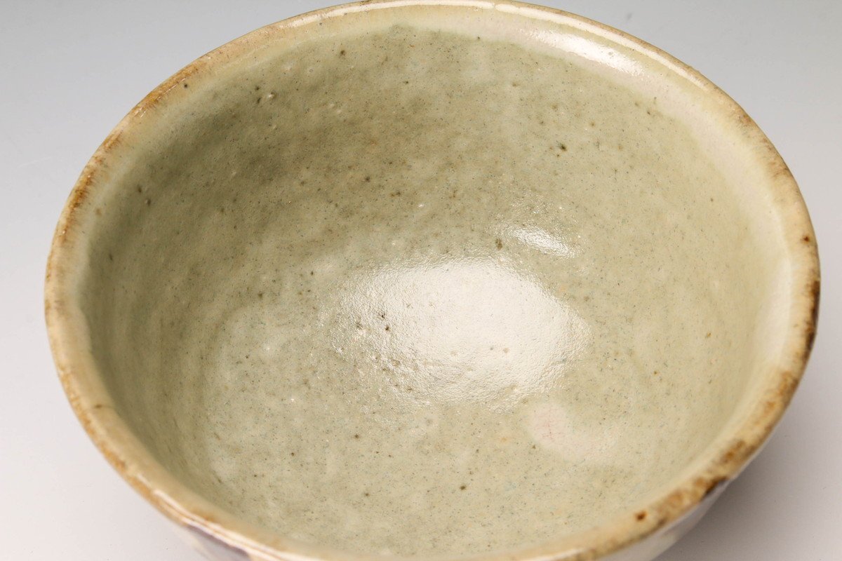 佳香】浜田晋作 白釉抜絵紋打茶碗 共箱 茶道具 本物保証(益子)｜売買