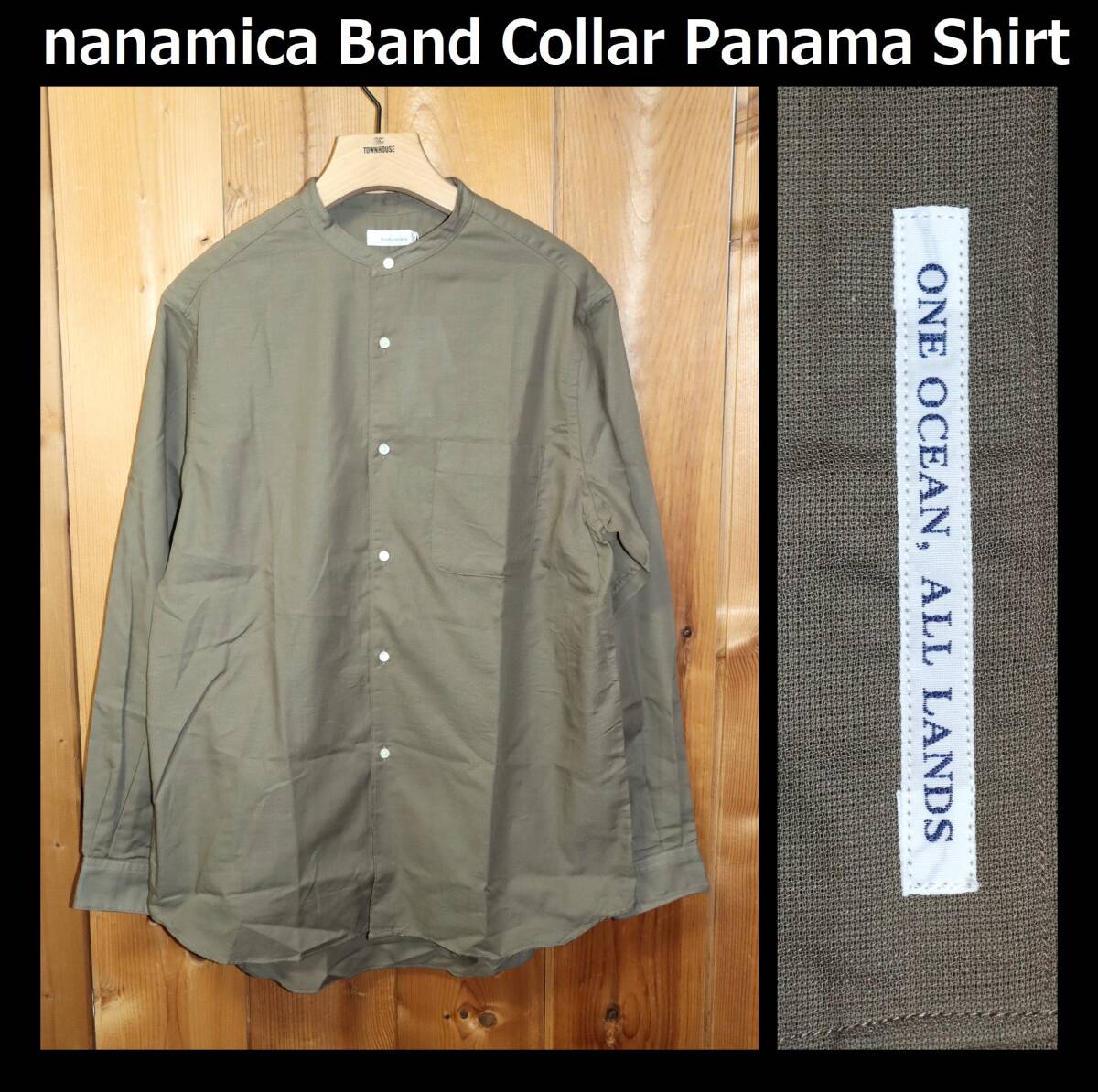 送料無料 即決【未使用】 nanamica ★ バンドカラー パナマシャツ (M) ★ ナナミカ Band Collar Panama Shirt SUGS408 定価2万6400円 併