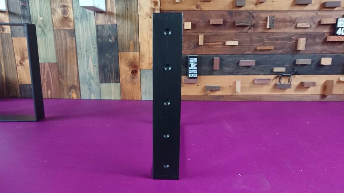 マットブラックでアイアンな万能金物♪ 50×300×300mm □型 2個セット 壁棚受け シェルフ中骨 鉄脚 ベンチ脚_2