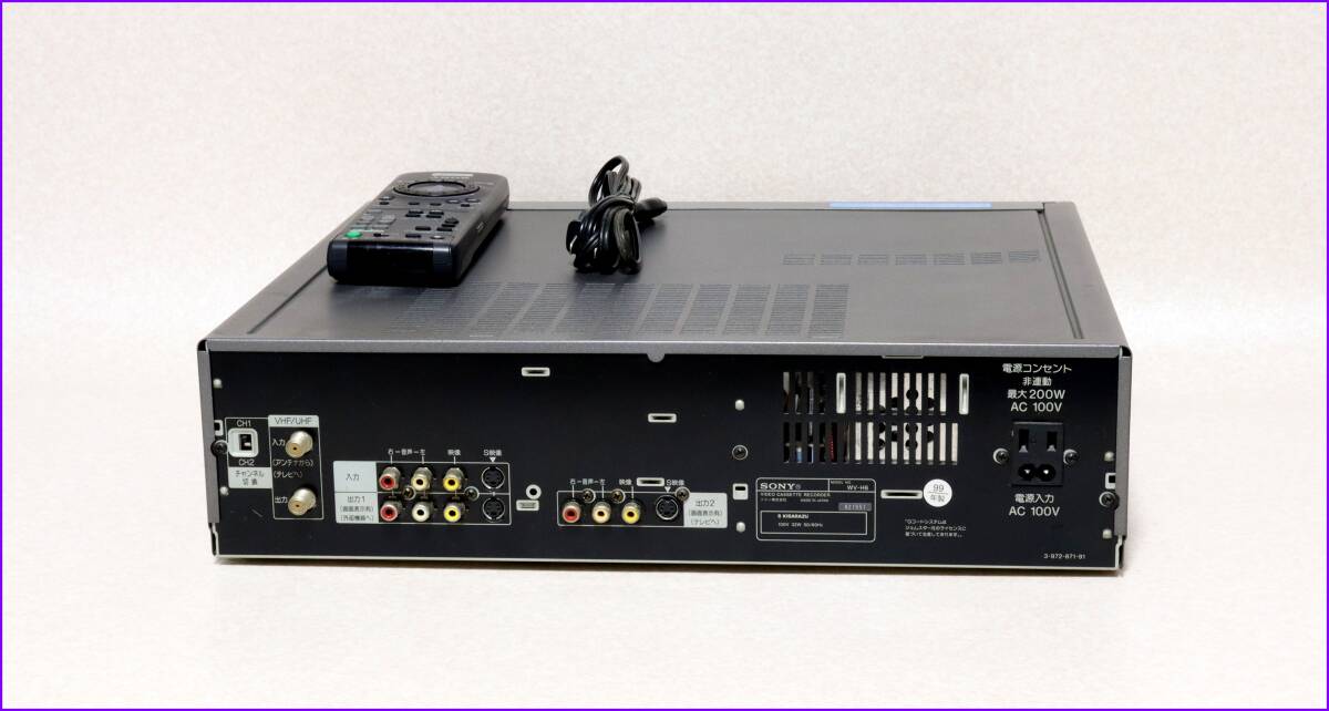 SONY Hi8/VHS Wデッキ 【 WV-H6 】 専用リモコンCD版説保証付完動美品 
