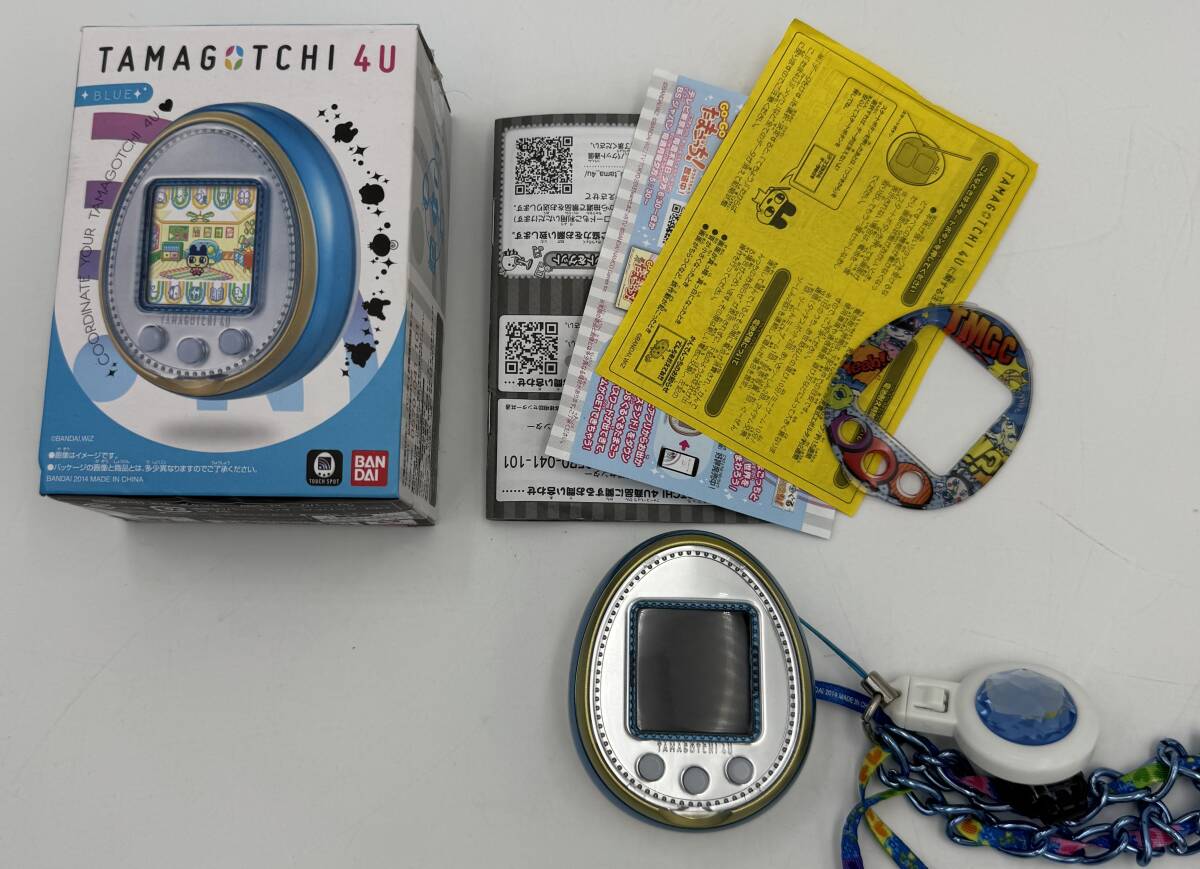N1535 たまごっち4U BANDAI バンダイ Tamagotchi 4U ブルー 当時物 箱
