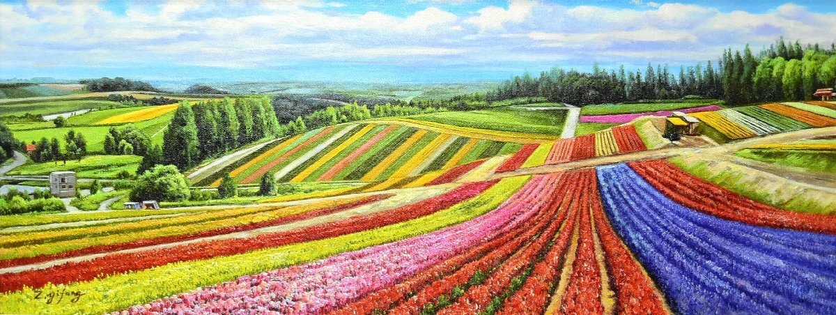 2-30129) 鄭義芳『Zhen YiFang』25号 油彩 油画 油絵 肉筆 原画 直筆