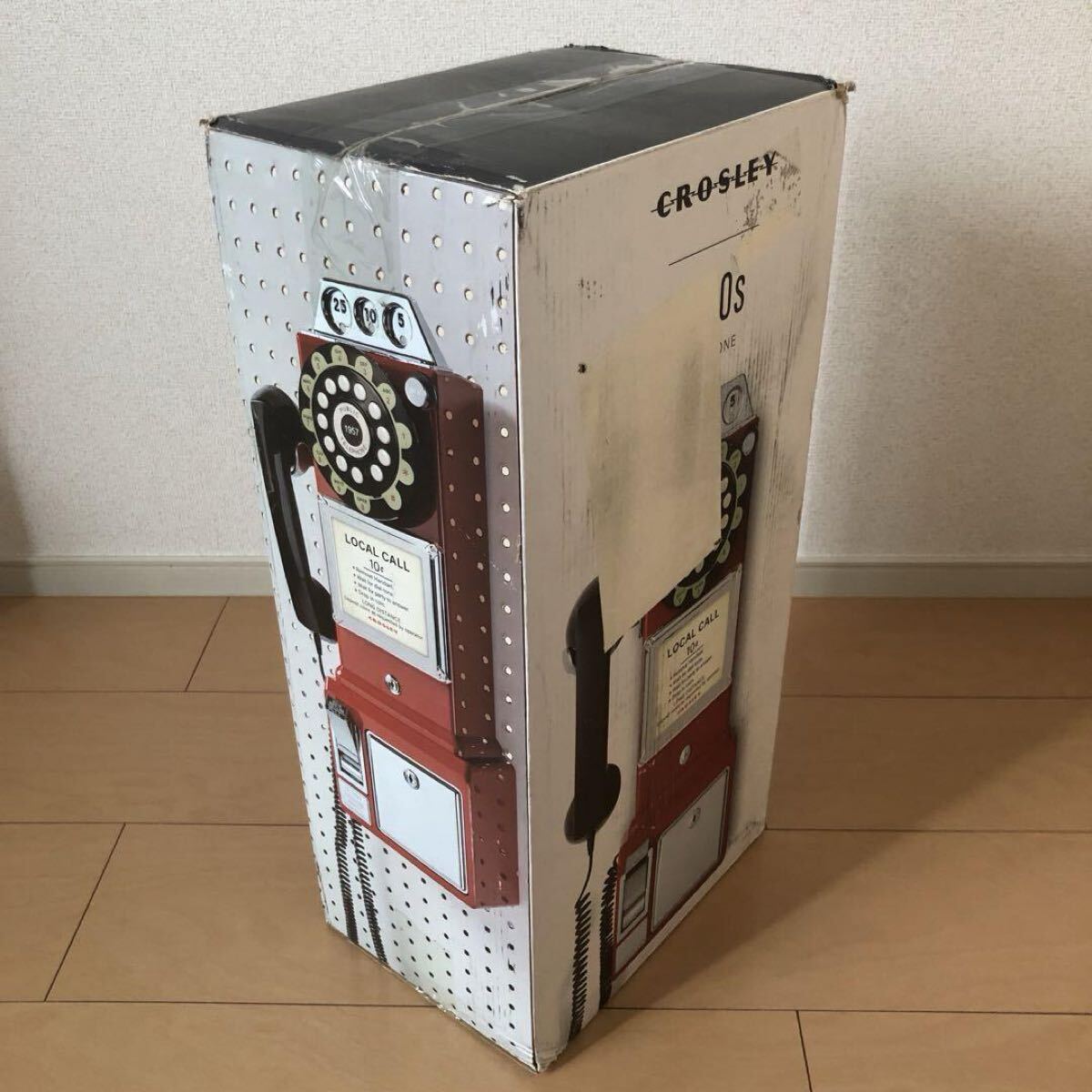 新品 電話 アメリカ レトロ 公衆電話 壁掛け 50s 1950年代 レッド 赤