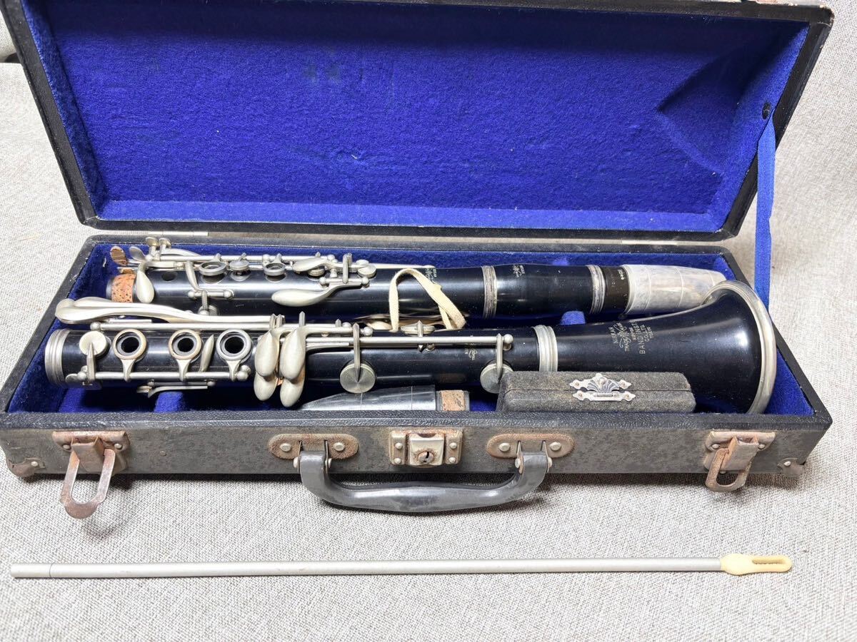 (W1) クラリネット ① NIKKAN TRADE MARK BAND INST S NIPPON TOKYO 管楽器 吹奏楽 ハードケース付き _1