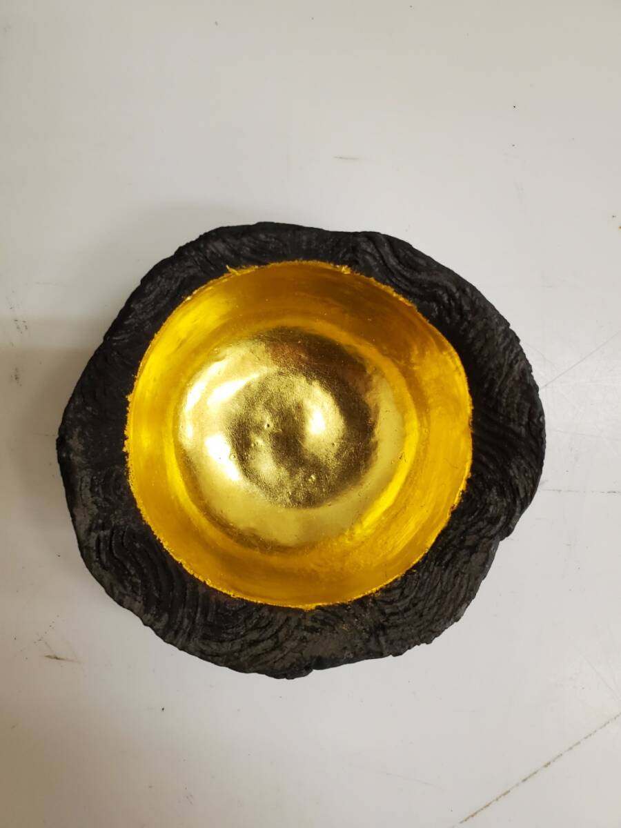 坂田甚内 黒陶箔押杯 栞 共箱 【公式通販】