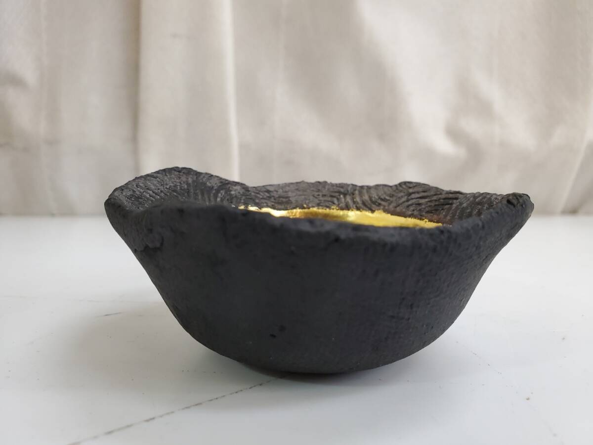 坂田甚内 黒陶箔押杯 栞 共箱 【公式通販】
