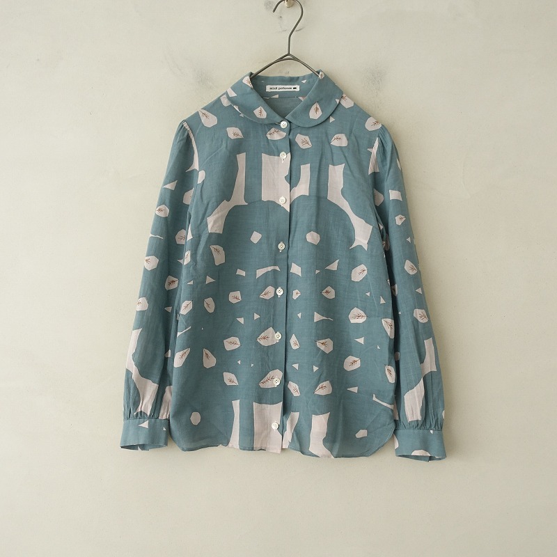 ミナペルホネン mina perhonen *hana tricot コットンシルク丸襟