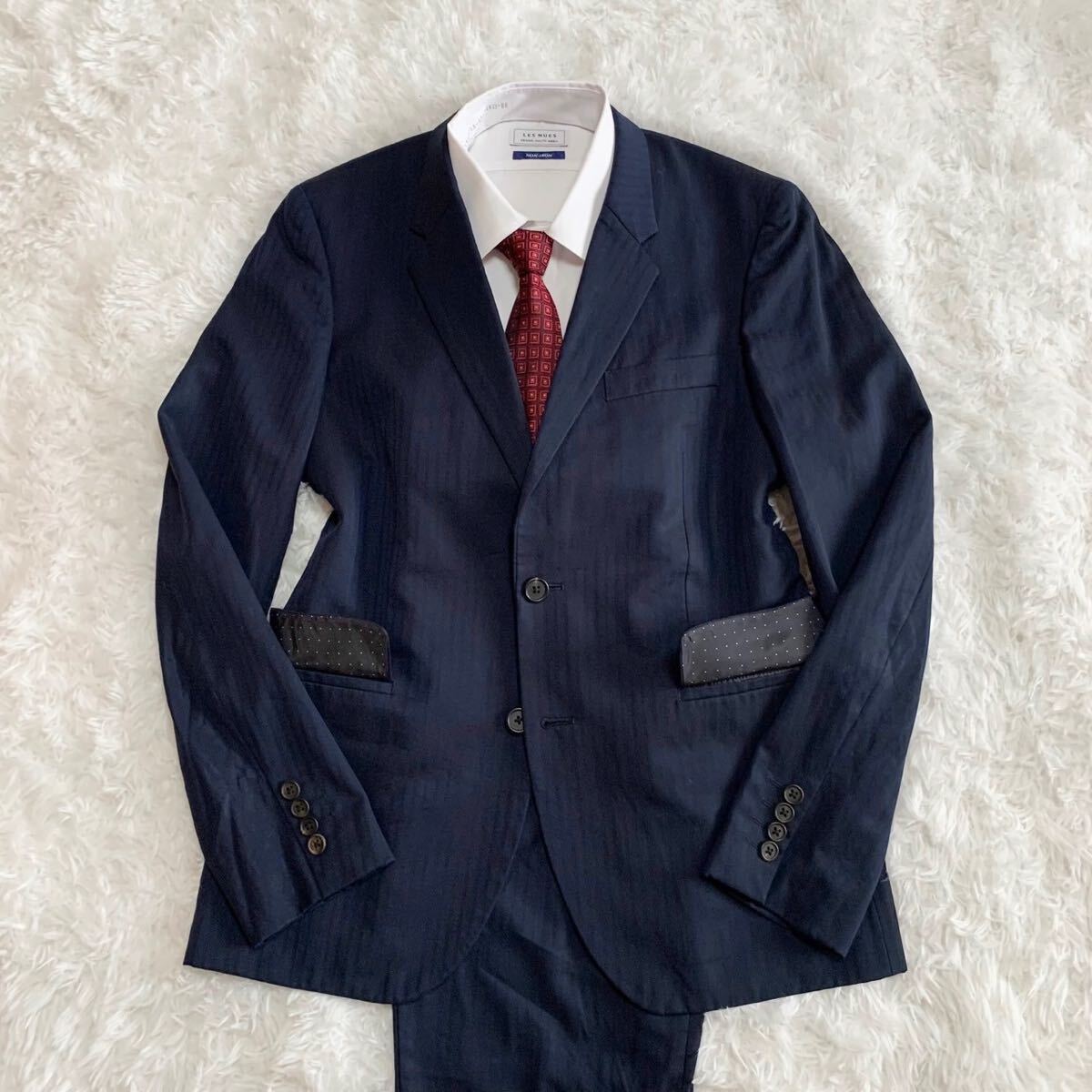 大人気水玉裏地 Paul Smith LONDON SLIM ドット柄 スーツ セットアップ 