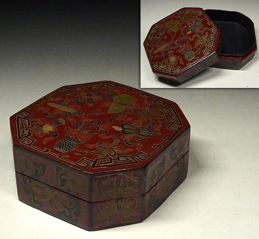 唐物 中国古玩 存清 時代物 緑屋t□ 在星 鳥 蓋物 箱