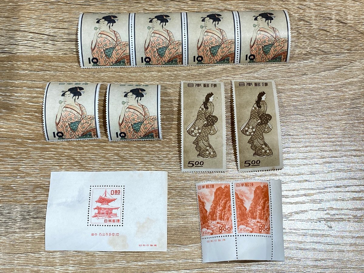 【5YMピュ12004E】1円スタート★月に雁★見返り美人★バラ★切手趣味週間★逓信★文化展記念★金沢高岡★昭和23・24年★菱川師宣★安藤広重_4