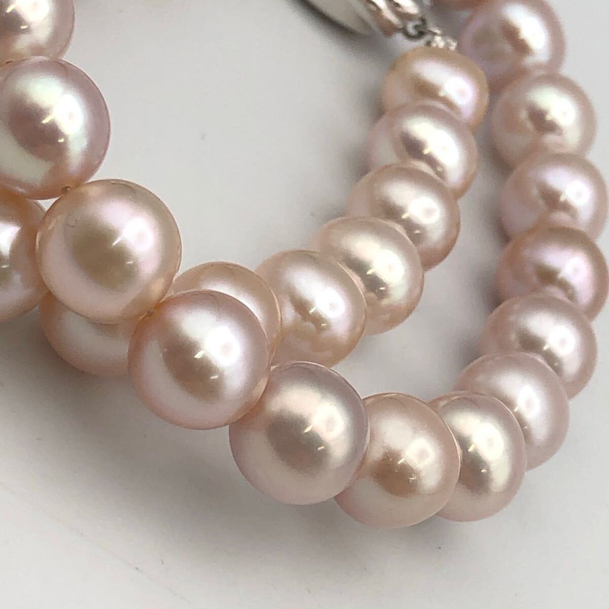 ☆E11109/本真珠/ネックレス/金具 SILVER/パール直径 約9㎜/総重量 約 