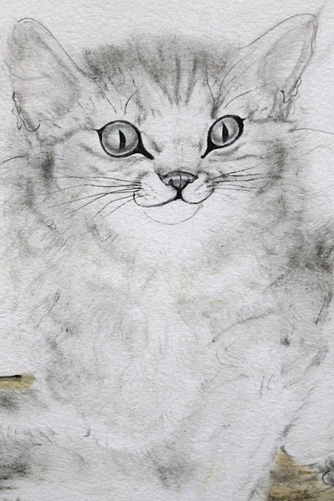■藤田嗣治 【Le chat（猫）】 リトグラフ 直筆サイン エディション有り 証明書有り 藤田嗣治 | 証明書「Chat 摺師サイン「親子猫 10&frasl;100」猫 サインと