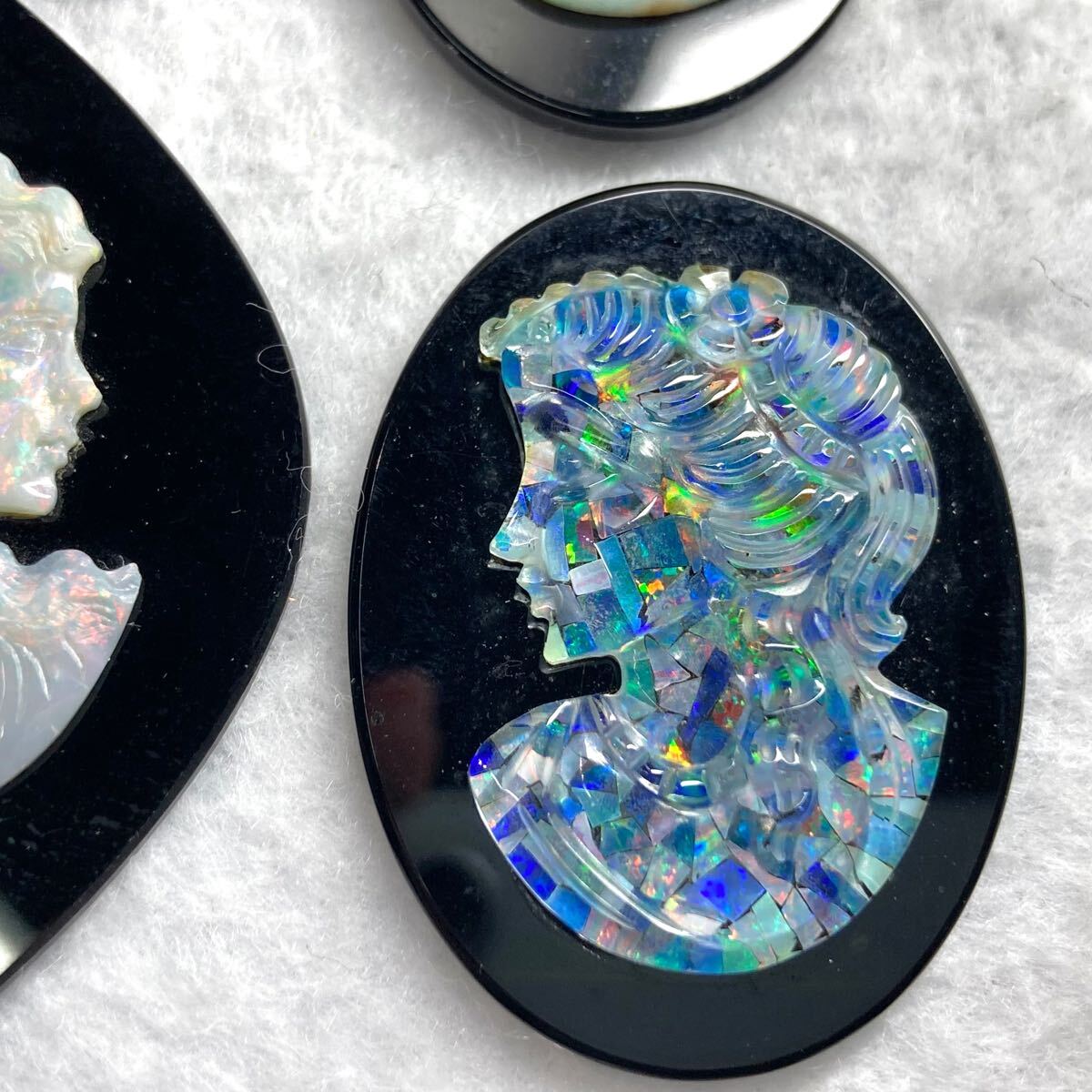 1円〜!!遊色効果!!☆オパールカメオおまとめ133.5ct☆j 約26.7g ルース