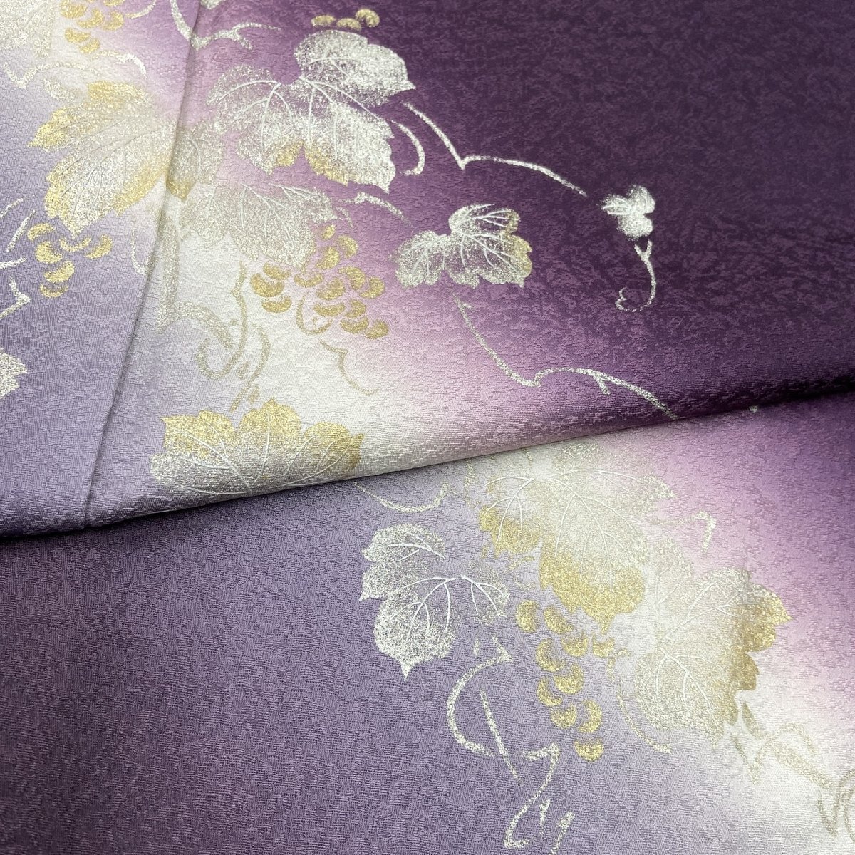 着物月花 金彩 ぼかし染 葡萄文様 訪問着 正絹 ガード加工 ki3625