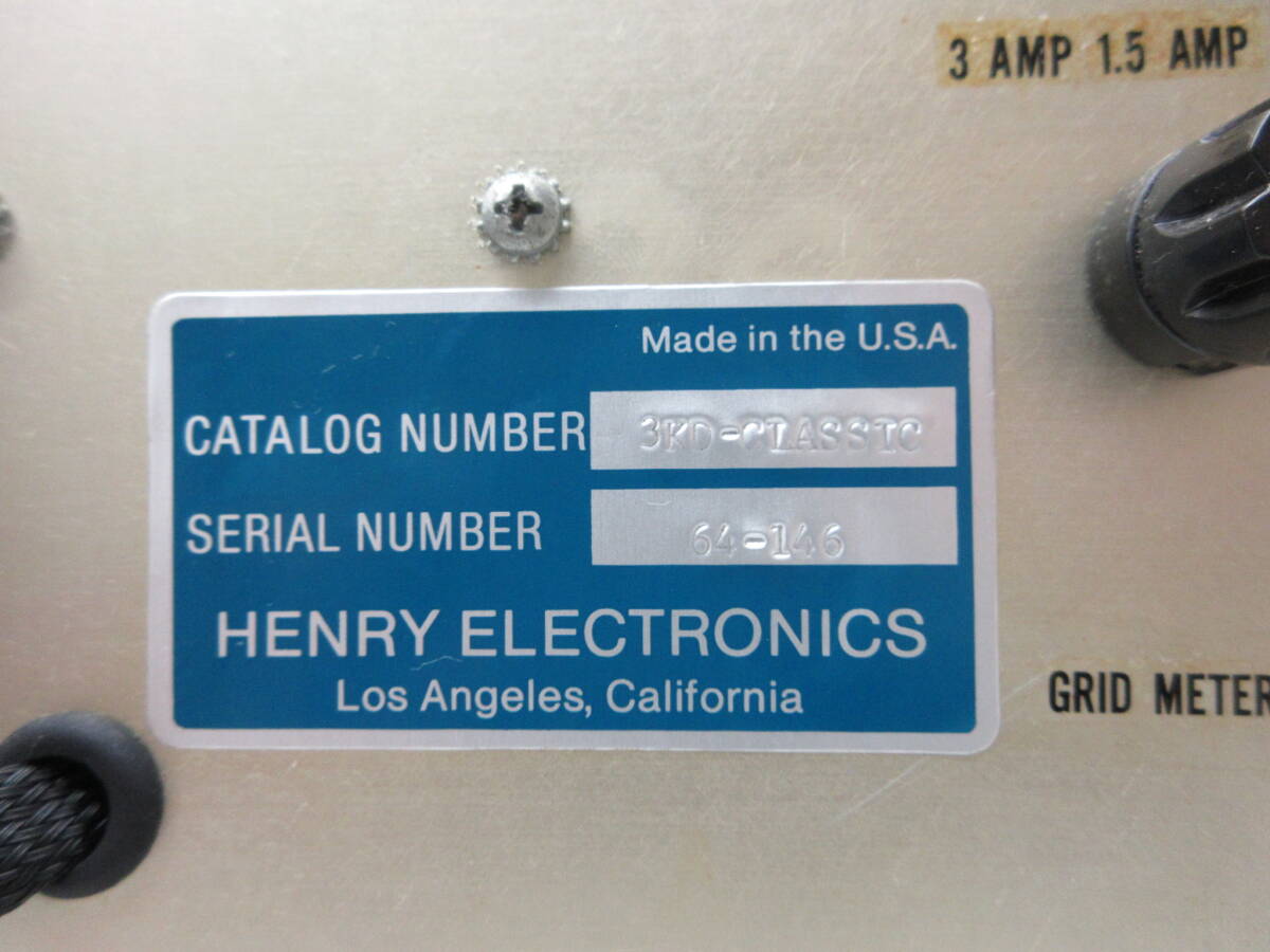 6967 ハローCQ祭 Henry Radio ヘンリー 3K D classic 3KDクラシック 作動未確認 中古品 高性能リニア アンプ 取説付_10