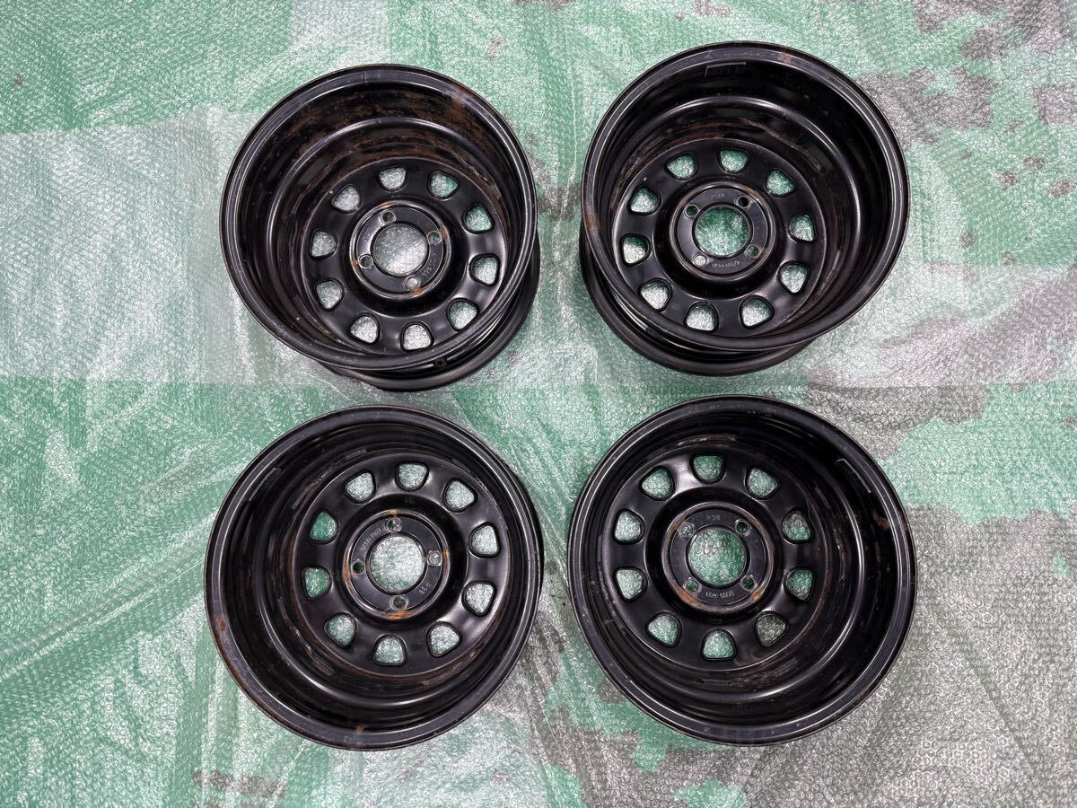 デイトナ 14インチ　6J 鉄ホイール　100 4h ブラック　てっちん_4