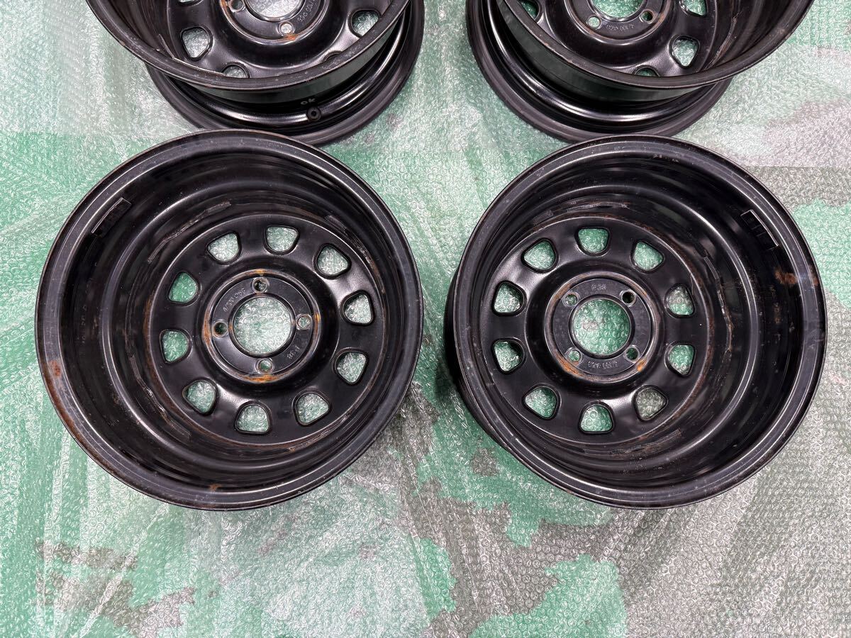 デイトナ 14インチ　6J 鉄ホイール　100 4h ブラック　てっちん_5