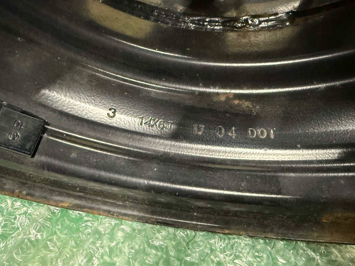 デイトナ 14インチ　6J 鉄ホイール　100 4h ブラック　てっちん_7