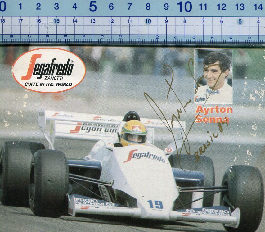 アイルトン・セナ 直筆サイン入りF1写真 稀少 アイルトン・セナ 直筆サイン 1984年 F1参戦時、トールマン