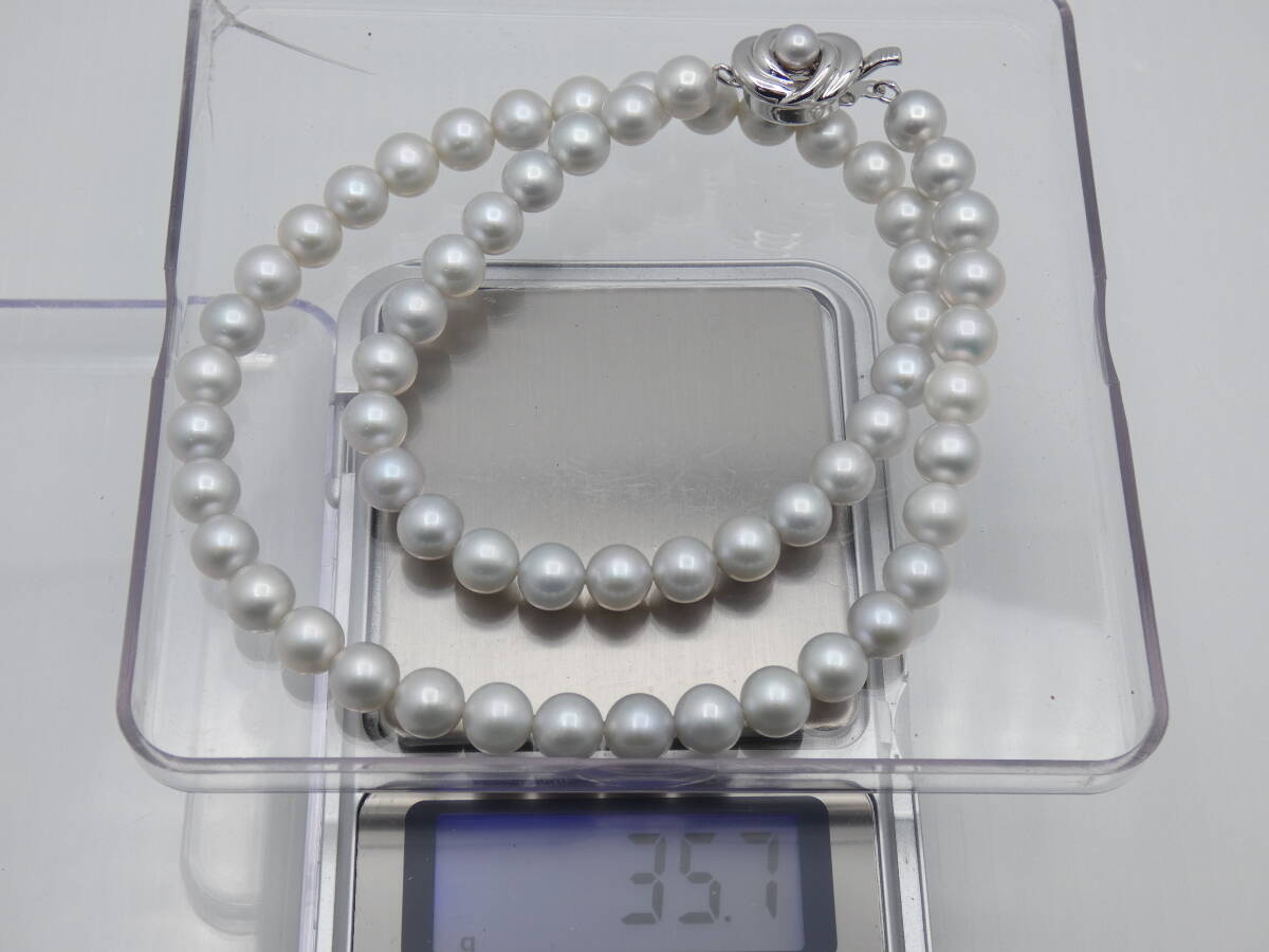 ☆田崎真珠 アコヤ本真珠 パール ネックレス 《約7～7.5mm シルバー留め具 約45cm》 TASAKI SHINJU 化粧ケース付 良品 USED☆