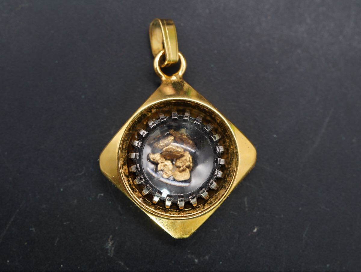 1699】 GOLDPARK ゴールドパーク 砂金 ペンダントトップ ネックレス 