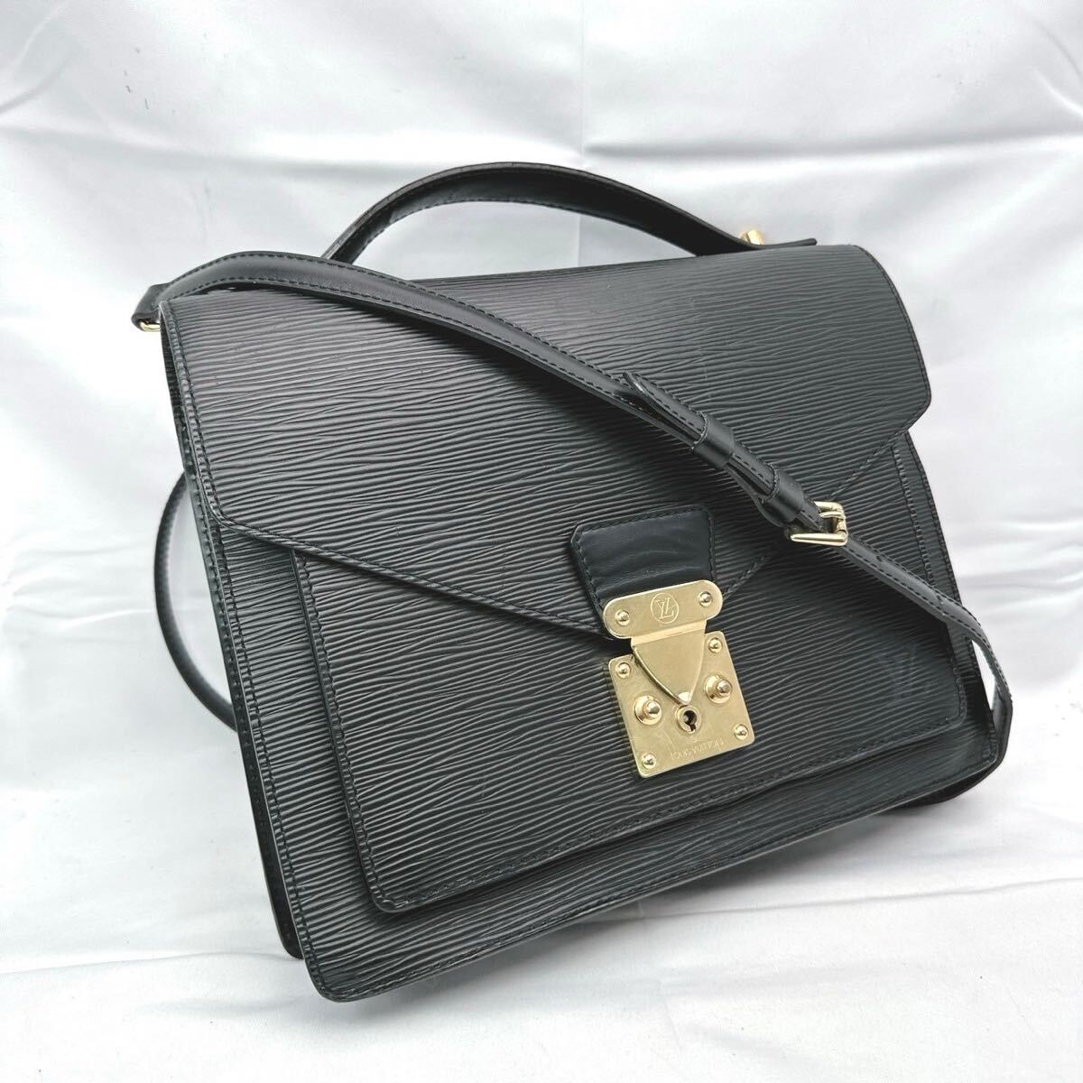e326 1円 ルイヴィトン LOUIS VUITTON ビジネスバッグ モンソー エピ 